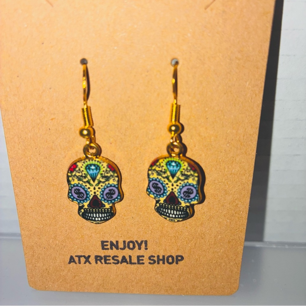 Colorful Skull Dangle Earrings